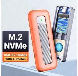 M.2 NVMe SSD Enclosure with Turbo Fan, USB C 3.2 Gen 2 10 Gbps NVME External Solid State Drive With Silicone Protector Case M.2 NVMe SSD Enclosure with Turbo Fan, USB C 3.2 Gen 2 10 Gbps NVME External Solid State Drive With Silicone Protector Case