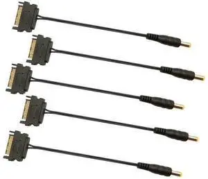 5Pcs 15Pin SATA to DC 5.5mm x 2.1mm Male Power Supply Adapter Cable LED Chassis Light Tape Controller Power Connection Cable for Computer LED Strips 5Pcs 15Pin SATA to DC 5.5mm x 2.1mm Male Power Supply Adapter Cable LED Chassis Light Tape Controller Power Connection Cable for Computer LED Strips