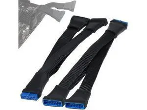 Aomoproing 2Pcs USB 3.0 Header Splitter Extension Cable, 19/20 Pin 1 to 2 Y Internal Hub Splitter, Internal Adapter DIY-Cable for Motherboard (5.9 inch) Aomoproing 2Pcs USB 3.0 Header Splitter Extension Cable, 19/20 Pin 1 to 2 Y Internal Hub Splitter, Internal Adapter DIY-Cable for Motherboard (5.9 inch)