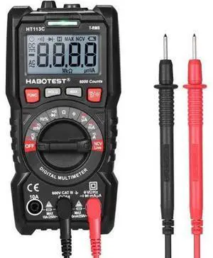 HABOTEST HT113C NCV Digital Multimeter Auto Range True RMS 6000 Counts AC/DC Voltage Meter Flash light Backlight Large Screen HABOTEST HT113C NCV Digital Multimeter Auto Range True RMS 6000 Counts AC/DC Voltage Meter Flash light Backlight Large Screen