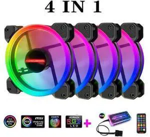 4 in 1 RGB Fans 120mm PC Computer Case Fan Cooling Cooler Fan Adjustable RGB Led 12V Mute Ventilador PC RGB Case Fan for Intel AMD 4 in 1 RGB Fans 120mm PC Computer Case Fan Cooling Cooler Fan Adjustable RGB Led 12V Mute Ventilador PC RGB Case Fan for Intel AMD