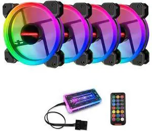 Computer Case PC Cooling Fan RGB Adjust 120mm Quiet + IR Remote New Computer Cooler RGB CPU Case Fan Four In One Computer Case PC Cooling Fan RGB Adjust 120mm Quiet + IR Remote New Computer Cooler RGB CPU Case Fan Four In One