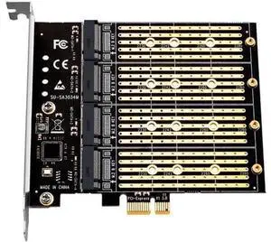 Mining PCIE to M2 Adapter PCI Express X1 3.0 4 Port B Key M.2 NGFF SATA SSD Adapter PCI-E M.2 Adapter Expansion Card Riser Mining PCIE to M2 Adapter PCI Express X1 3.0 4 Port B Key M.2 NGFF SATA SSD Adapter PCI-E M.2 Adapter Expansion Card Riser