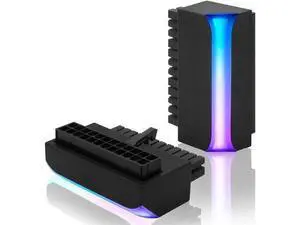 ATX 24-pin 90 Degree Power Connector 5V 3 Pin ARGB Rainbow Female to Male Power Supply/Power Adapter for Computer Motherboard -1 Pack ATX 24-pin 90 Degree Power Connector 5V 3 Pin ARGB Rainbow Female to Male Power Supply/Power Adapter for Computer Motherboard -1 Pack