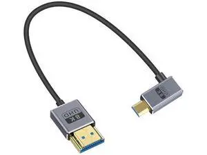 8K 90 Degree Micro HDMI to HDMI Cable 1FT/30cm, Right Angl HDMI Male to Micro HDMI Adapter Cable with 8K@60Hz, 4K@240Hz, 48Gbps Micro HDMI Cable Coiled for Cameras, DSLRs, Camcorders, Monitors 8K 90 Degree Micro HDMI to HDMI Cable 1FT/30cm, Right Angl HDMI Male to Micro HDMI Adapter Cable with 8K@60Hz, 4K@240Hz, 48Gbps Micro HDMI Cable Coiled for Cameras, DSLRs, Camcorders, Monitors