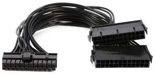 Dual PSU Power Supply 24 Pin Adapter Cable for ATX Motherboard 18AWG - 1FT Dual PSU Power Supply 24 Pin Adapter Cable for ATX Motherboard 18AWG - 1FT
