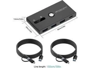 AUTYUE USB C Switch,USB Switcher 2 Computers Sharing USB C & USB A Devices, 4 Port USB Switcher Sharing Keyboard and Mouse, Printer/Scanner USB 3.0 Switch Hub with 2 USB 3.0 Cables 5FT AUTYUE USB C Switch,USB Switcher 2 Computers Sharing USB C & USB A Devices, 4 Port USB Switcher Sharing Keyboard and Mouse, Printer/Scanner USB 3.0 Switch Hub with 2 USB 3.0 Cables 5FT