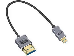 8K Short Micro HDMI to HDMI Cable 1ft, 48Gbps HDMI to Micro HDMI 2.1 Cable Male to Male Support 8K@60Hz, 4K@240Hz and HDR Support, for Cameras, DSLRs, Camcorders, Portable Screens and Monitors 8K Short Micro HDMI to HDMI Cable 1ft, 48Gbps HDMI to Micro HDMI 2.1 Cable Male to Male Support 8K@60Hz, 4K@240Hz and HDR Support, for Cameras, DSLRs, Camcorders, Portable Screens and Monitors