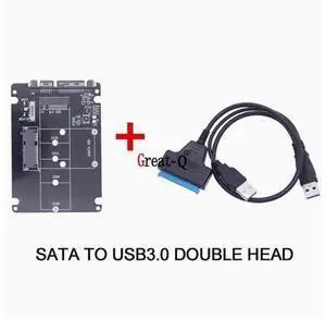 M.2 NGFF MSATA 2-in-1 to SATA Serial port USB3.0 conversion box Cable SSD case cover M.2 NGFF MSATA 2-in-1 to SATA Serial port USB3.0 conversion box Cable SSD case cover