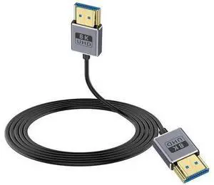 Ultra Thin 8K Short HDMI Cable 4FT, Ultra Thin/coaxial Short HDMI Male to Male Cable 48Gbps, HDMI 2.1 Cable OD2.5mm, Support 8K@60Hz, 4K@240Hz, eARC, for Camera, Monitor, HDTV 4 ft. Ultra Thin 8K Short HDMI Cable 4FT, Ultra Thin/coaxial Short HDMI Male to Male Cable 48Gbps, HDMI 2.1 Cable OD2.5mm, Support 8K@60Hz, 4K@240Hz, eARC, for Camera, Monitor, HDTV 4 ft.