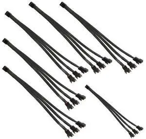 Aomoproi6pcs 4 Pin PWM Fan Splitter Cable, Black Sleeved Case Fan Braided Adapter Cable 1 to 3 Converter Y Splitter for Computer PC CPU Cooling Fan ATX Case 4-Pin/3-Pin Extension Power Cable 10 Inches Aomoproi6pcs 4 Pin PWM Fan Splitter Cable, Black Sleeved Case Fan Braided Adapter Cable 1 to 3 Converter Y Splitter for Computer PC CPU Cooling Fan ATX Case 4-Pin/3-Pin Extension Power Cable 10 Inches