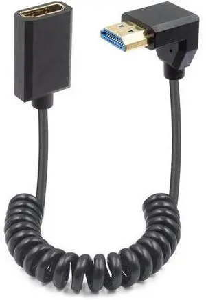 8K HDMI Extender Coiled Cable, 4FT/1.2M 90 Degree HDMI Extension with 8K 60Hz Video and 3D HDR for TV, HDTV, Laptop, PC 8K HDMI Extender Coiled Cable, 4FT/1.2M 90 Degree HDMI Extension with 8K 60Hz Video and 3D HDR for TV, HDTV, Laptop, PC