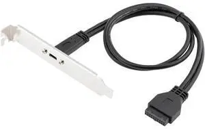 Desktop 20 Pin Header Female to USB-C Cable with PCIe profile bracket 19Pin to USB Type-C Adapter Cable 50cm Desktop 20 Pin Header Female to USB-C Cable with PCIe profile bracket 19Pin to USB Type-C Adapter Cable 50cm