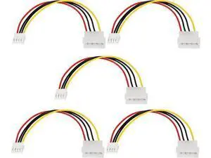 Computer Molex 4 Pin Power Supply Extension Cable, 8 Inch IDE Power to Floppy Drive Power Interface Cable. 5-Pack (4Pin) Computer Molex 4 Pin Power Supply Extension Cable, 8 Inch IDE Power to Floppy Drive Power Interface Cable. 5-Pack (4Pin)
