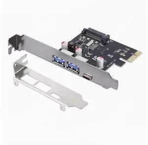 2-port USB3.2 1-port TYPE-C Gen1 expansion card Desktop computer PCI-E to USB3.0 Type-c adapter card 2-port USB3.2 1-port TYPE-C Gen1 expansion card Desktop computer PCI-E to USB3.0 Type-c adapter card