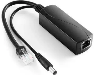 Gigabit PoE Splitter 12V/2A DC5.5 * 2.5mm Connector, 48V PoE to DC 12V/2A Output, Compatible DC 5.5 * 2.1 mm, IEEE802.3af/at 10/100/1000Mbps, Plug & Play PoE Adapter Active Gigabit PoE Splitter 12V/2A DC5.5 * 2.5mm Connector, 48V PoE to DC 12V/2A Output, Compatible DC 5.5 * 2.1 mm, IEEE802.3af/at 10/100/1000Mbps, Plug & Play PoE Adapter Active