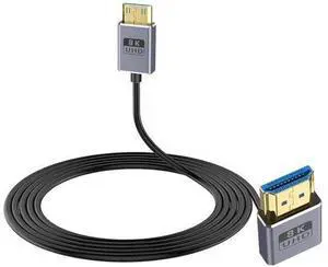 8K Mini HDMI to HDMI Cable 2.1 Cord 48Gbps,Ultra Thin Left Angle HDMI to Mini HDMI Male Cord, Support High Speed 8K@60Hz, 4K@240Hz for Camera, Camcorder, Graphics/Video Card 4FT 8K Mini HDMI to HDMI Cable 2.1 Cord 48Gbps,Ultra Thin Left Angle HDMI to Mini HDMI Male Cord, Support High Speed 8K@60Hz, 4K@240Hz for Camera, Camcorder, Graphics/Video Card 4FT