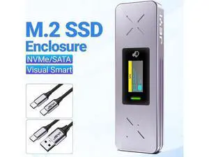 Visual Smart M.2 NVMe / SATA SSD Enclosure, USB 3.2 Gen 2 10Gbps, External M2 Adapter Case Support M-Key B+M Key UASP Trim Visual Smart M.2 NVMe / SATA SSD Enclosure, USB 3.2 Gen 2 10Gbps, External M2 Adapter Case Support M-Key B+M Key UASP Trim
