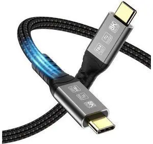 Thunderbolt 4 Cable 6.6ft, 40Gbps USB C to USB-C, 240W Cable Support 8K 60Hz Video, Compatible with Thunderbolt 4/3, USB4/3, Type C Thunderbolt 4 Cable 6.6ft, 40Gbps USB C to USB-C, 240W Cable Support 8K 60Hz Video, Compatible with Thunderbolt 4/3, USB4/3, Type C