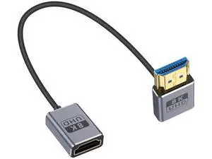 8K 90 Degree HDMI Extension Cable 1FT, Down Angle HDMI Male to Female Cable (48Gbps Bandwidths, 8K@60Hz, 4K@240Hz) for GH5S, PS5, Xbox One Monitor,PC 8K 90 Degree HDMI Extension Cable 1FT, Down Angle HDMI Male to Female Cable (48Gbps Bandwidths, 8K@60Hz, 4K@240Hz) for GH5S, PS5, Xbox One Monitor,PC