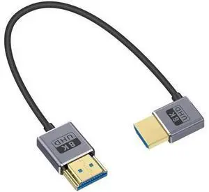 8K 90 Degree HDMI Cable, Left Angle HDMI Male to Male Cable,48Gbps Ultra Thin HDMI Cord OD2.5mm, Support 8K@60Hz, 4K@240Hz, Dynamic HDR, eARC, for GH5S, PS5, Xbox One Monitor,PC.1FT/30cm 8K 90 Degree HDMI Cable, Left Angle HDMI Male to Male Cable,48Gbps Ultra Thin HDMI Cord OD2.5mm, Support 8K@60Hz, 4K@240Hz, Dynamic HDR, eARC, for GH5S, PS5, Xbox One Monitor,PC.1FT/30cm