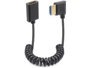 8K HDMI to HDMI Extender Cable, 48Gbps Right Angle HDMI Male to Female Coiled Cable for MacBook Pro, PS5, Xbox Series X, Roku TV, UHD TV, Blu-ray, 4FT/1.2M 8K HDMI to HDMI Extender Cable, 48Gbps Right Angle HDMI Male to Female Coiled Cable for MacBook Pro, PS5, Xbox Series X, Roku TV, UHD TV, Blu-ray, 4FT/1.2M