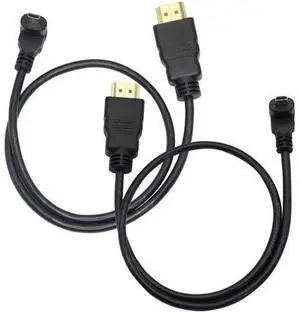 AOMOPROING Micro HDMI Male to HDMI Male 50CM 90 Degree Angle Adapter (2Pack - Up & Down Angle) - Supports 3D, 4K, 1080P, Ethernet, Audio Return AOMOPROING Micro HDMI Male to HDMI Male 50CM 90 Degree Angle Adapter (2Pack - Up & Down Angle) - Supports 3D, 4K, 1080P, Ethernet, Audio Return