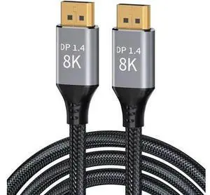 AOMOPROING DisplayPort Cable 1.4, 16.5FT DP Cable, Ultra HD 8K@60Hz 4K@144Hz, High Speed 32.4Gbps HDCP 3D Slim and Flexible DP to DP Cable for HDTVs, Displays, Monitors, Graphics, PC 16.5 ft. AOMOPROING DisplayPort Cable 1.4, 16.5FT DP Cable, Ultra HD 8K@60Hz 4K@144Hz, High Speed 32.4Gbps HDCP 3D Slim and Flexible DP to DP Cable for HDTVs, Displays, Monitors, Graphics, PC 16.5 ft.
