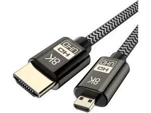 AOMOPROING Micro HDMI to HDMI 2.1 8K Cable High Speed 8K@60Hz 4K@120Hz Male to Male Ultra HD HDR Adapter for Digital Cameras, camcorders, Tablets and Other Devices with Micro HDMI 1.5M AOMOPROING Micro HDMI to HDMI 2.1 8K Cable High Speed 8K@60Hz 4K@120Hz Male to Male Ultra HD HDR Adapter for Digital Cameras, camcorders, Tablets and Other Devices with Micro HDMI 1.5M