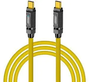 USB C to USB C Charging Cable 6ft, 140W 20Gbps Type C to Type C Fast Charging Silicone Cable, with LED Light, Support 8K@60hz for MacBook Pro,Galaxy S23 S22, Yellow USB C to USB C Charging Cable 6ft, 140W 20Gbps Type C to Type C Fast Charging Silicone Cable, with LED Light, Support 8K@60hz for MacBook Pro,Galaxy S23 S22, Yellow