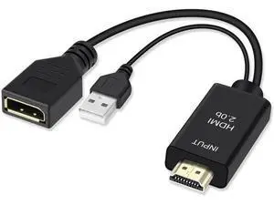 AOMOPROING 4K@60Hz HDMI to DisplayPort Cable Adapter/Converter with USB Power, Male to Female HDMI to DP Adaptor for Monitor, Support HDMI2.0 HDCP2.2, Compatible with , PS5, NS, Mac Mini(NOT USB Port) AOMOPROING 4K@60Hz HDMI to DisplayPort Cable Adapter/Converter with USB Power, Male to Female HDMI to DP Adaptor for Monitor, Support HDMI2.0 HDCP2.2, Compatible with , PS5, NS, Mac Mini(NOT USB Port)