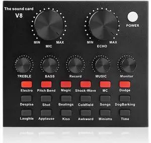 Live Sound Card Portable Mobile Audio Mixer, Karaoke Sound Mixer Recording Sound Card for Live Broadcast K Songs Recording Voice Chatting Live Sound Card Portable Mobile Audio Mixer, Karaoke Sound Mixer Recording Sound Card for Live Broadcast K Songs Recording Voice Chatting