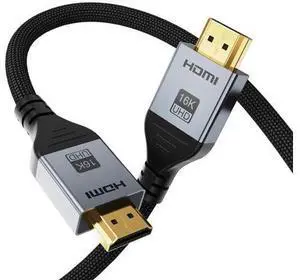 16K HDMI 2.2 Cable 6.6FT, 96Gbps Ultra High Speed 16K@60Hz 8K@120Hz 4K@480Hz HDMI Cord, HDCP 2.3 & HDR10 HDMI Cables for PS5/Xbox Series X|S/Roku TV/Gaming PC/Monitor/Blu-ray/Projector 16K HDMI 2.2 Cable 6.6FT, 96Gbps Ultra High Speed 16K@60Hz 8K@120Hz 4K@480Hz HDMI Cord, HDCP 2.3 & HDR10 HDMI Cables for PS5/Xbox Series X|S/Roku TV/Gaming PC/Monitor/Blu-ray/Projector