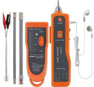 Wire Tester RJ45 RJ11 Cable Tracker Line Finder Multifunction Wire Tracker Ethernet LAN Network Cat5 Cat6 with Earphone for Cable Collation, Network Maintenance Collation, Telephone Line Test Wire Tester RJ45 RJ11 Cable Tracker Line Finder Multifunction Wire Tracker Ethernet LAN Network Cat5 Cat6 with Earphone for Cable Collation, Network Maintenance Collation, Telephone Line Test