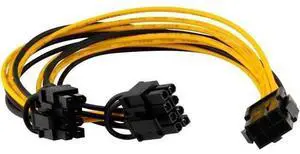5-pack PCI-E 6-pin to 2x 6+2-pin Power Splitter Cable PCIE PCI Express 5X 5-pack PCI-E 6-pin to 2x 6+2-pin Power Splitter Cable PCIE PCI Express 5X