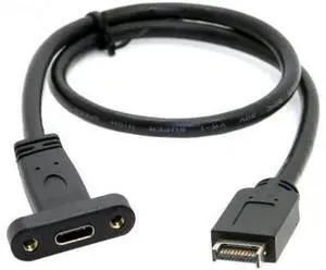 Aomoproing USB 3.1 Front Panel Header to USB-C Type-C Female Extension Cable 40cm with Panel Mount Screw Aomoproing USB 3.1 Front Panel Header to USB-C Type-C Female Extension Cable 40cm with Panel Mount Screw