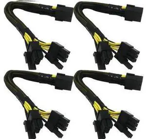 16 Gauge 8-Pin Female to Dual 8 Pin (6+2) Male 30.5 cm (12-inch) 16 AWG PCI-E GPU Miner Graphics Video Card VGA Sleeved Braided Woven Extension Power Cable Splitter Black Swan Mining 4/Pack 16 Gauge 8-Pin Female to Dual 8 Pin (6+2) Male 30.5 cm (12-inch) 16 AWG PCI-E GPU Miner Graphics Video Card VGA Sleeved Braided Woven Extension Power Cable Splitter Black Swan Mining 4/Pack