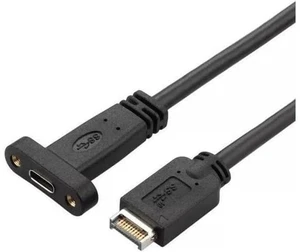 Aomoproing USB 3.1 Type-E Motherboard Front Panel Header Connector to USB-C Back Panel Extension Cable - 40cm Aomoproing USB 3.1 Type-E Motherboard Front Panel Header Connector to USB-C Back Panel Extension Cable - 40cm