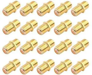 Coaxial Cable Connector F-Type RG6 Cable Extension Adapter (Pack of 20) Coaxial Cable Connector F-Type RG6 Cable Extension Adapter (Pack of 20)