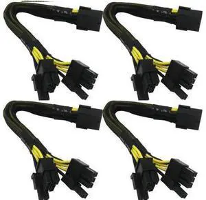 Aomoproing 18 Gauge 8-Pin Female to Dual 8 Pin (6+2) Male 30.5 cm (12-inch) 18 AWG PCI-E GPU Miner Graphics Video Card VGA Sleeved Braided Woven Extension Power Cable Splitter Black Swan Mining 4/Pack Aomoproing 18 Gauge 8-Pin Female to Dual 8 Pin (6+2) Male 30.5 cm (12-inch) 18 AWG PCI-E GPU Miner Graphics Video Card VGA Sleeved Braided Woven Extension Power Cable Splitter Black Swan Mining 4/Pack