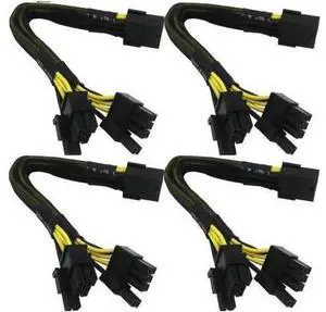 Aomoproing 18 Gauge 8-Pin Female to Dual 8 Pin (6+2) Male 30.5 cm (12-inch) 18 AWG PCI-E GPU Miner Graphics Video Card VGA Sleeved Braided Woven Extension Power Cable Splitter Black Swan Mining 4/Pack Aomoproing 18 Gauge 8-Pin Female to Dual 8 Pin (6+2) Male 30.5 cm (12-inch) 18 AWG PCI-E GPU Miner Graphics Video Card VGA Sleeved Braided Woven Extension Power Cable Splitter Black Swan Mining 4/Pack