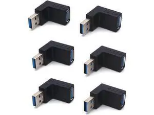 Aomoproing USB 3.0 A Male to A Female Connector 90 Degree Angle L Shape Converter Plug Data Adapter 3Pairs Up + Down Aomoproing USB 3.0 A Male to A Female Connector 90 Degree Angle L Shape Converter Plug Data Adapter 3Pairs Up + Down