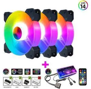 14cm ARGB Fan 140mm Case Fan with Music Controller Support AURA SYNC Computer Cooler Cooling RGB Case Fans 14cm 14cm ARGB Fan 140mm Case Fan with Music Controller Support AURA SYNC Computer Cooler Cooling RGB Case Fans 14cm