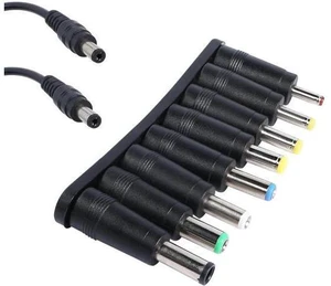 Laptop DC Power Adapter 8-in-1 Universal DC Plug 5.5mm x 2.1mm Female to Male Adapter Connector with DC 5.5 x2.1mm Black Tuning Fork Cable 22cm/8.67 inch Laptop DC Power Adapter 8-in-1 Universal DC Plug 5.5mm x 2.1mm Female to Male Adapter Connector with DC 5.5 x2.1mm Black Tuning Fork Cable 22cm/8.67 inch