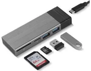 M.2 NVME SATA SSD Enclosure Adapter Tool-Free, RTL9210B Chips, USB C 3.1 Gen 2 10Gbps NVME, 6Gbps SATA PCIe M-Key(B+M Key) with 2 USB Ports, SD/TF Card Reader M.2 NVME SATA SSD Enclosure Adapter Tool-Free, RTL9210B Chips, USB C 3.1 Gen 2 10Gbps NVME, 6Gbps SATA PCIe M-Key(B+M Key) with 2 USB Ports, SD/TF Card Reader