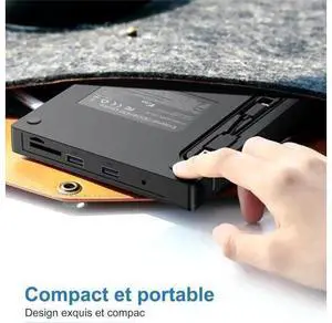 External DVD CD Drive for PC, USB 3.0 and USB-C External CD DVD Burner with 2 USB Ports and SD/TF Slot, Optical Portable DVD CD -/+RW Drive, External CD/DVD Drive for Windows/MacOS/Laptop/Desktop External DVD CD Drive for PC, USB 3.0 and USB-C External CD DVD Burner with 2 USB Ports and SD/TF Slot, Optical Portable DVD CD -/+RW Drive, External CD/DVD Drive for Windows/MacOS/Laptop/Desktop