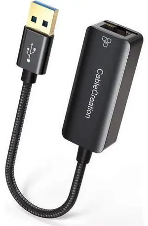 USB to Ethernet Adapter, CableCreation USB 3.0 to 10/100/1000 Mbps Aluminum RJ45 LAN Network Adapter, Compatible with MacBook, Surface Pro, Laptop, PC, Windows, macOS and More USB to Ethernet Adapter, CableCreation USB 3.0 to 10/100/1000 Mbps Aluminum RJ45 LAN Network Adapter, Compatible with MacBook, Surface Pro, Laptop, PC, Windows, macOS and More