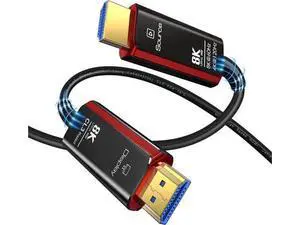 CL3 8K Fiber Optic HDMI 2.1 Cable 16Feet, Supports Ultra High Speed 48Gbps 8K@60Hz 4K@120Hz Dynamic HDR, eARC,ARR, Dolby Atmos, Compatible with PS5/Xbox Series X/Apple TV 4K, Roku/Samsung CL3 8K Fiber Optic HDMI 2.1 Cable 16Feet, Supports Ultra High Speed 48Gbps 8K@60Hz 4K@120Hz Dynamic HDR, eARC,ARR, Dolby Atmos, Compatible with PS5/Xbox Series X/Apple TV 4K, Roku/Samsung