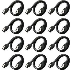 12-Pack SATA III Cable,SATA III 6.0 Gbps Data Cable Straight with Locking Latch 16 Inches SATA Cable Pack for HDDSSDCD and DVD Drives 12-Pack SATA III Cable,SATA III 6.0 Gbps Data Cable Straight with Locking Latch 16 Inches SATA Cable Pack for HDDSSDCD and DVD Drives