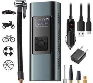 Tire Inflator Portable Air Compressor for Car Tires 12 Volt Electric Car Air Pump Rechargeable 6000mA 140PSI Tire inflator Pump with Pressure Gauge Auto-Off for Car Bike Balls, Power Bank SOS Tire Inflator Portable Air Compressor for Car Tires 12 Volt Electric Car Air Pump Rechargeable 6000mA 140PSI Tire inflator Pump with Pressure Gauge Auto-Off for Car Bike Balls, Power Bank SOS